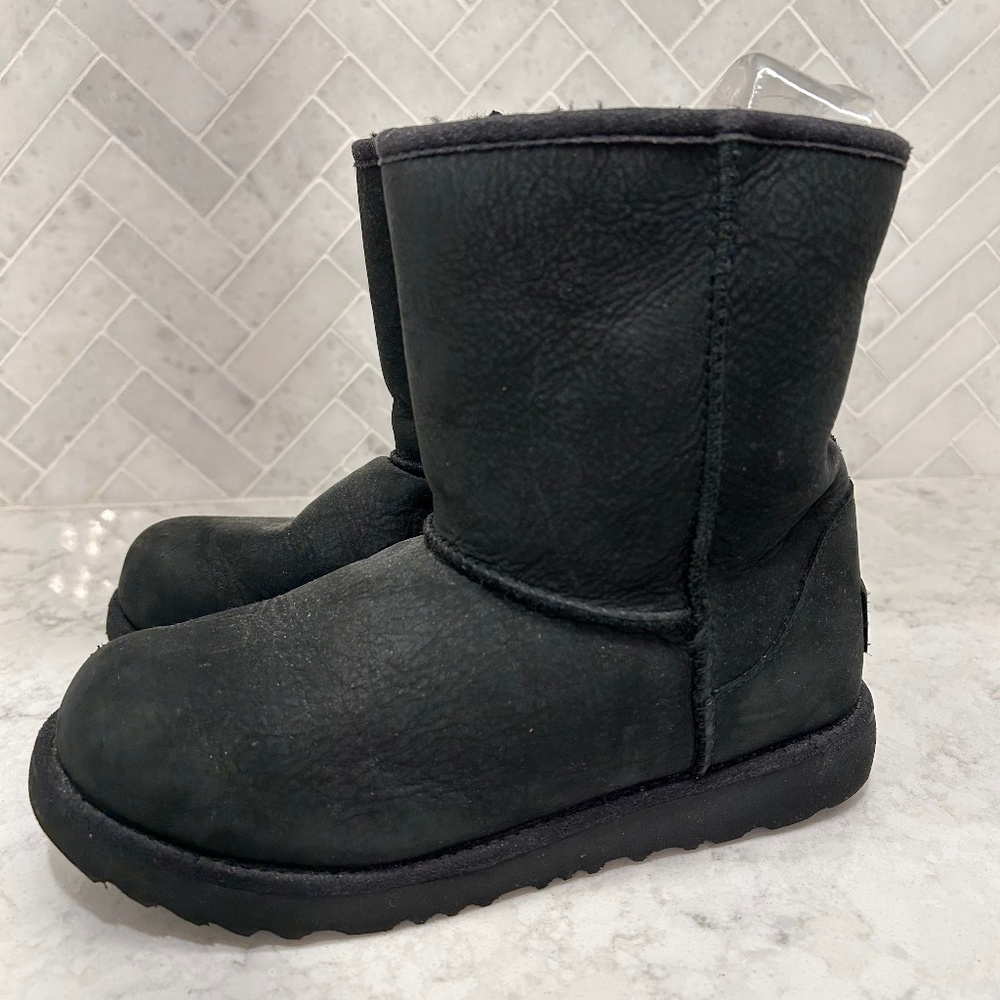 UGG Kids Size 2 Black Classic Short Waterproof Boot